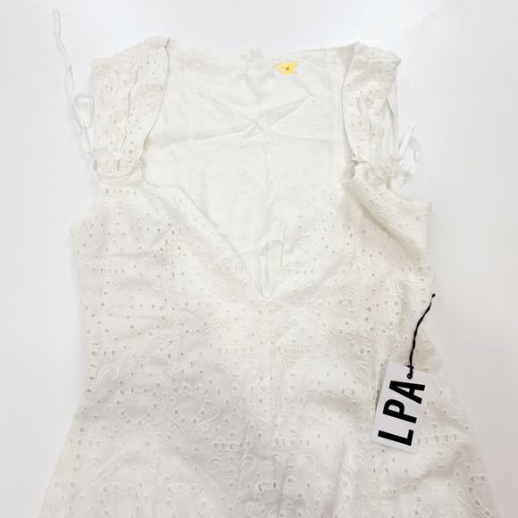 LPA Gabriella Eyelet Maxi Dress in Coconut Milk - Picture 6 of 15